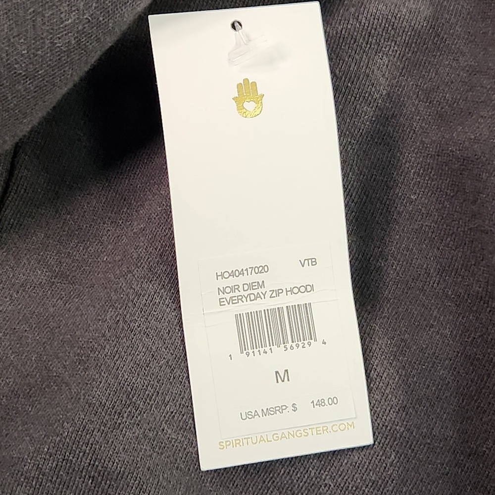 New Spiritual Gangster Carpe Diem Noir Diem Everyday Zip Hoodie Gray M Medium - Picture 3 of 9
